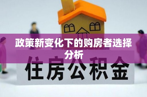 根河政策新变化下的购房者选择分析